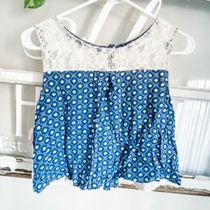 Blue lacy tank top